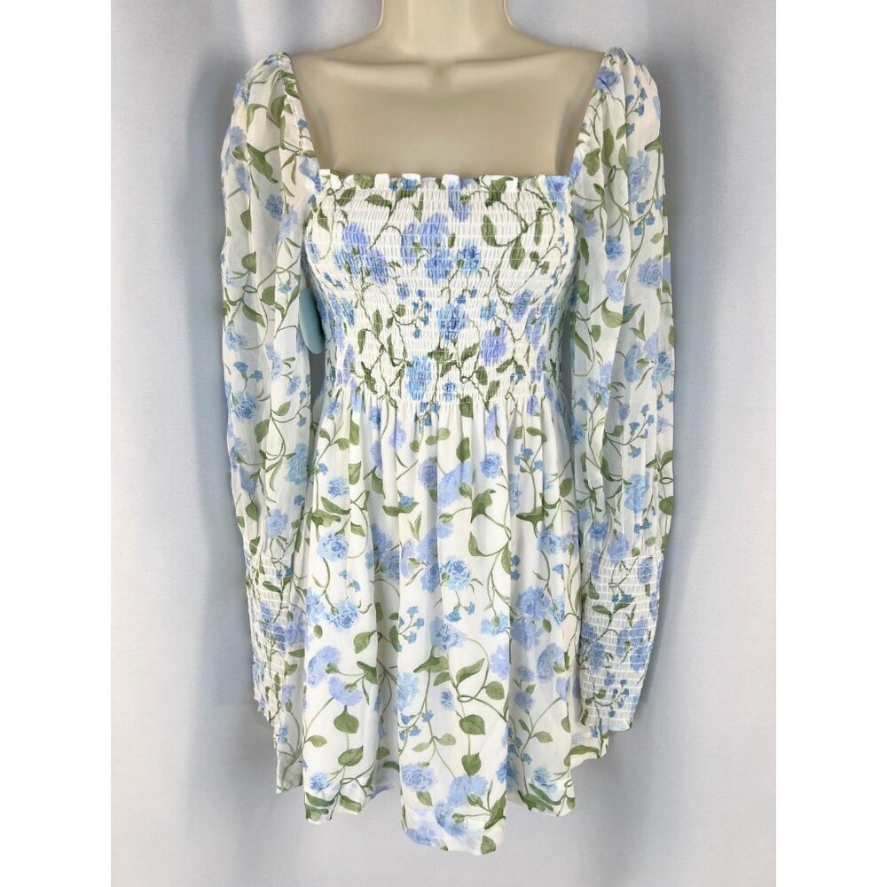 NWT Hill House The Grace Georgette Peony Bouquet Print Mini Nap Dress $198 - Picture 4 of 15